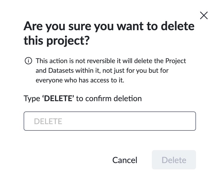deleting a project