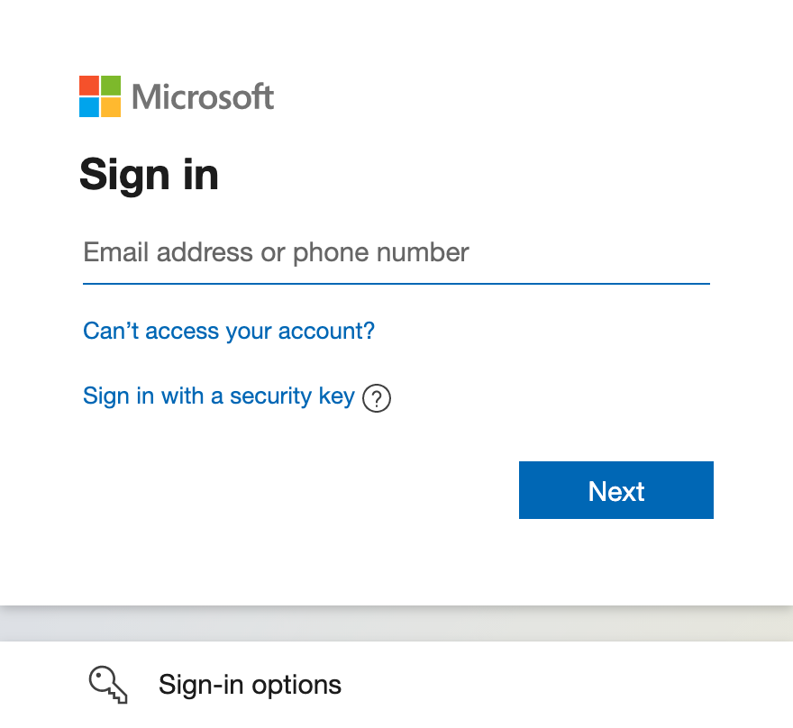 Microsoft log in